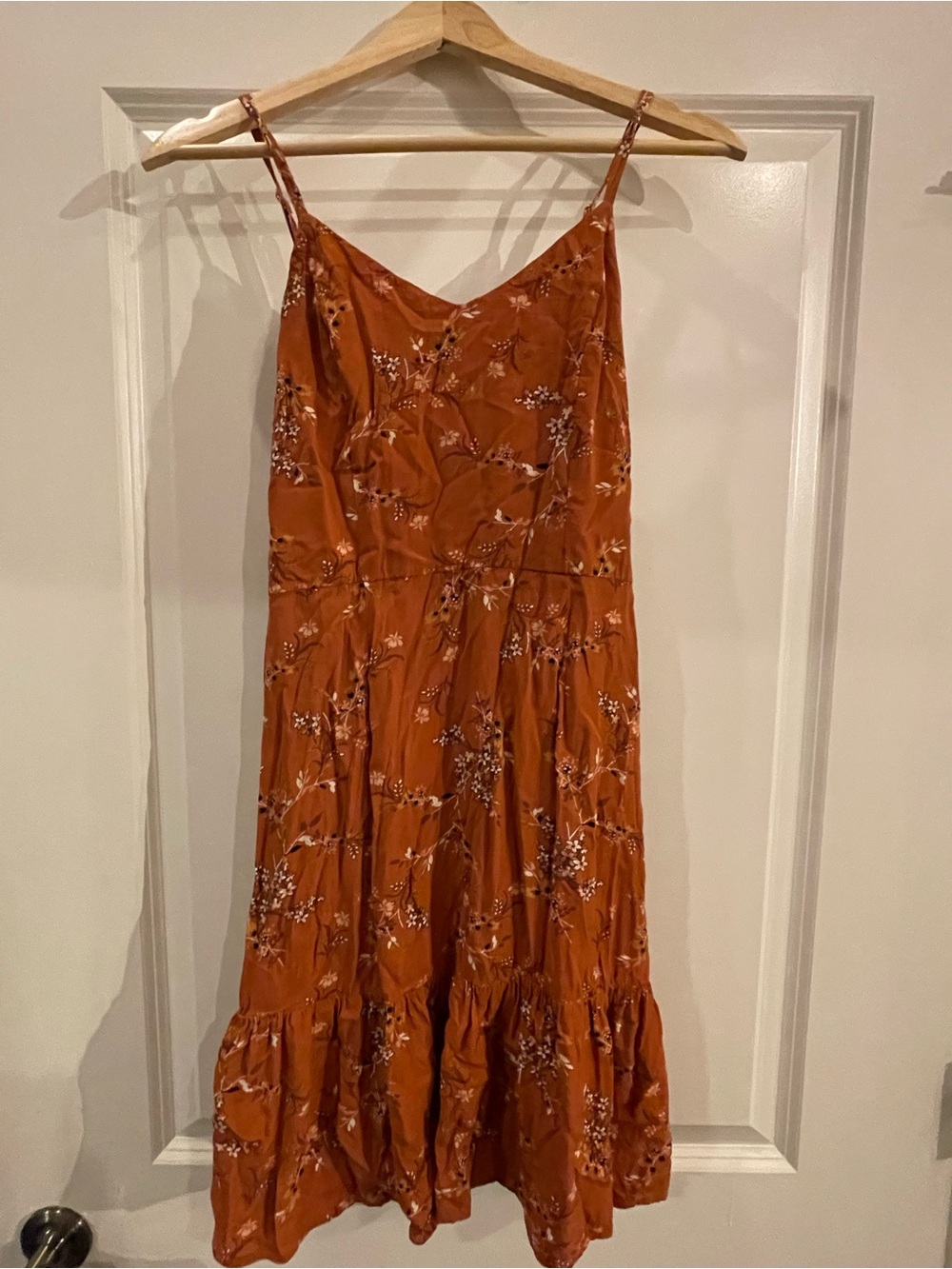 a.n.a Rust Floral Midi Slip Dress